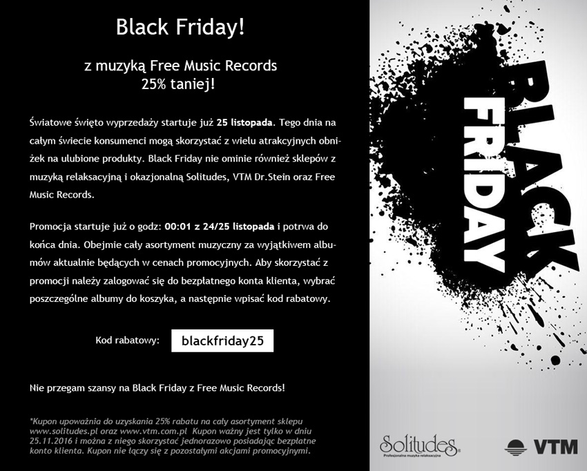 Black Friday z muzyką relaksacyjną dla salonów kosmetycznych